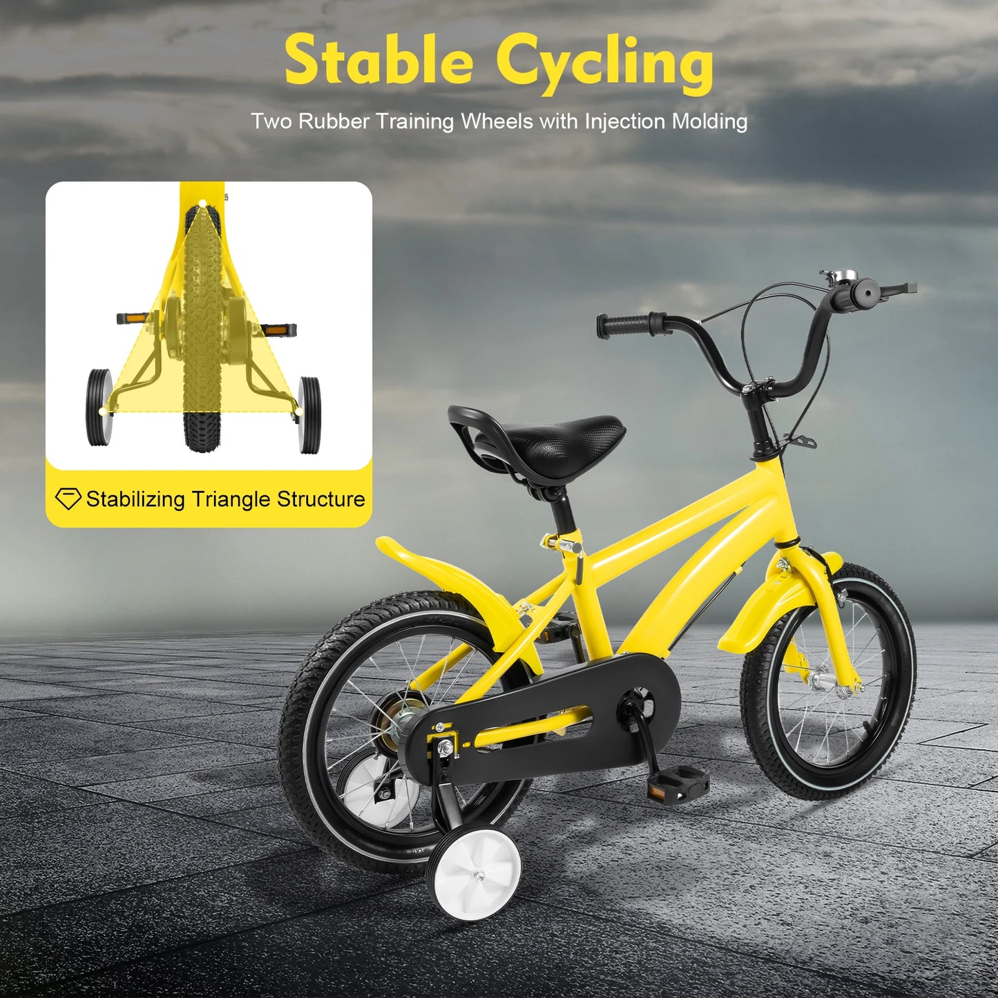 14 Inch Bike Boys Girls Bicycle Student Bike for 2-11 Years Kids Bike White/Red/Blue/yellow