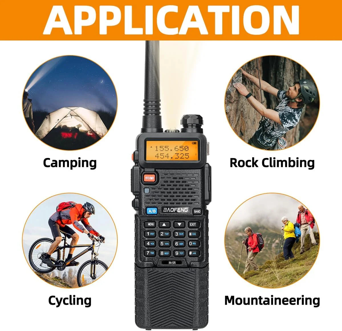 2X BAOFENG M-5R 8W Walkie Talkie 3800mAh Battery Multi Band AM Type-C USB Copy Upgraded