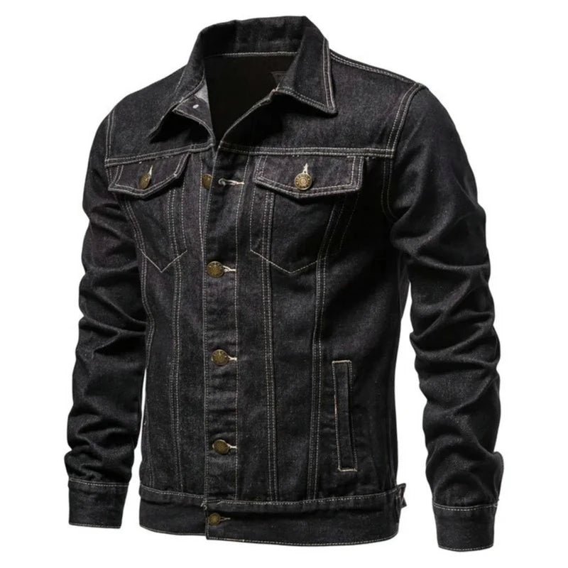 New Autumn Men's Casual Workwear Jeans Jacket Loose Casual Versatile Youthful Male