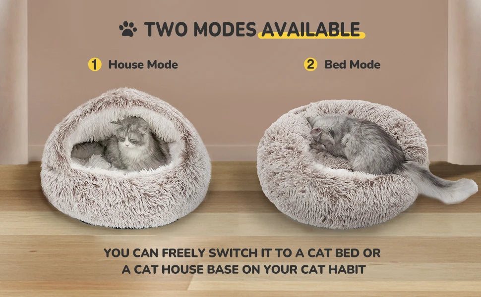 25'' Pet Cat /Dog Bed Nest Soft Comfortable Semi-enclosed Cat NestPet house