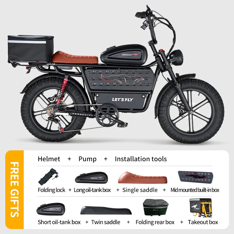 20 inches electric mountain bike 2000W brushless motor 48V 60Ah ebike dual suspension off road tyre