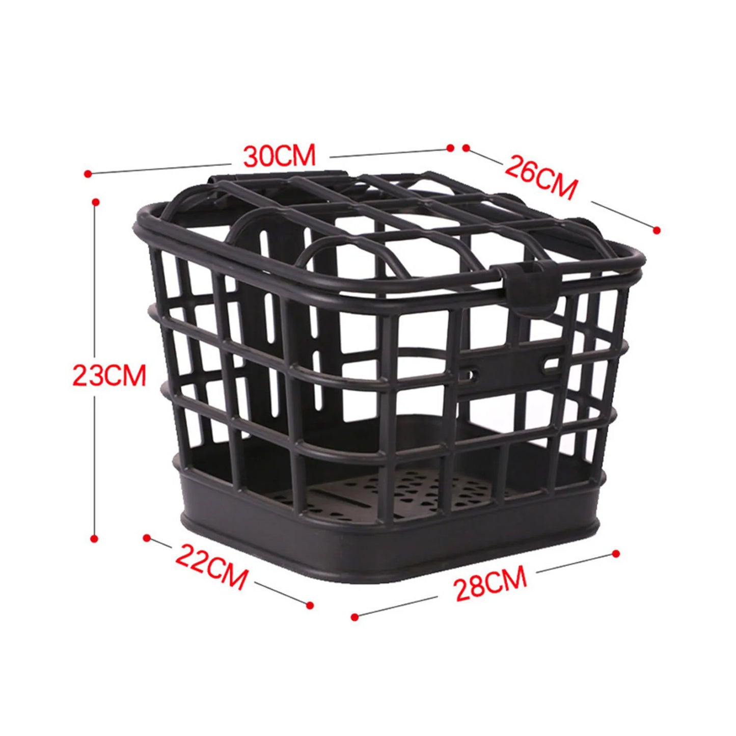 Bike Front Basket Large Capacity Anti Extrusion Black PC Material Detachable,with Lid,Electric Bike