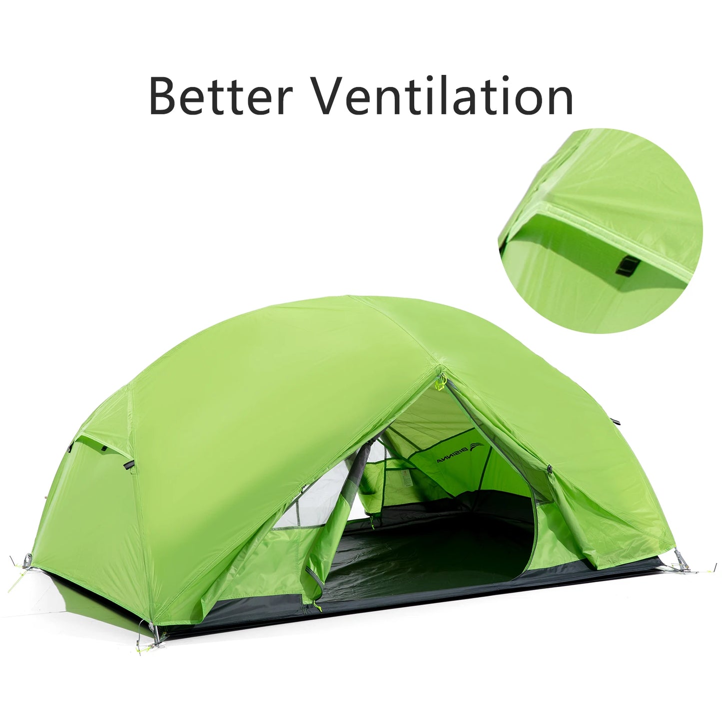 2 Person Ultralight Camping Tent 20D 380T Nylon Double Layer Waterproof Backpacking with free mat