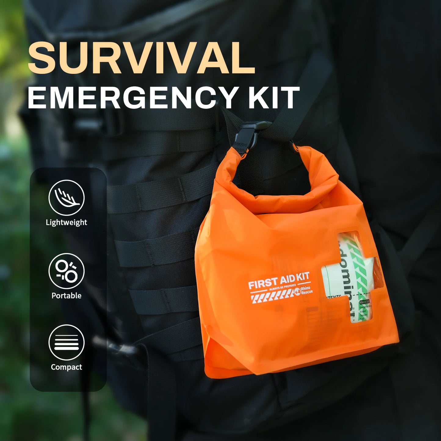 RESCUE Waterproof First Aid Kit, Lightweight Boat Dry Bag, Emergency Survival Supplies outdoor