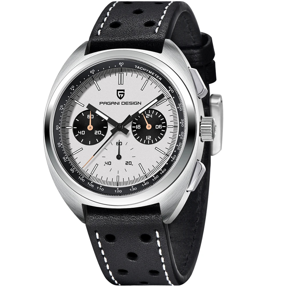PAGANI DESIGN 2024 Retro Luxury,Chronograph VK63 Quartz,AR Sapphire Waterproof Leather