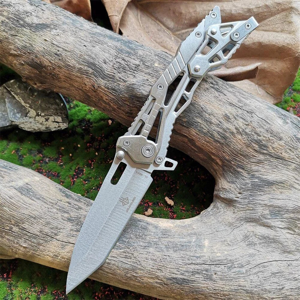 All-steel Mechanical Stainless Steel Folding Knife, Suitable for Camping Use