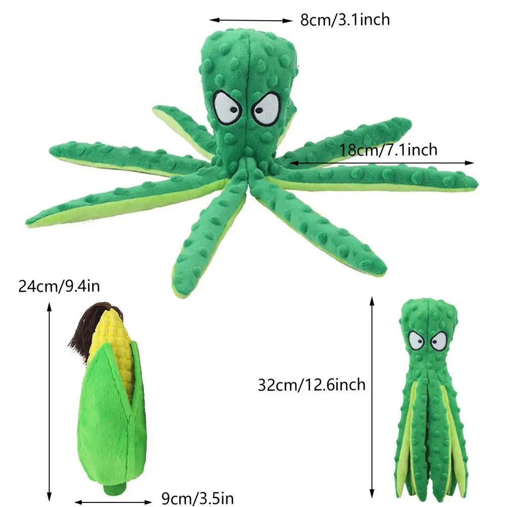 Pet Plush Toy Octopus Dog Toy Indestructible Bite Resistant squeaky Octopu, Rattle