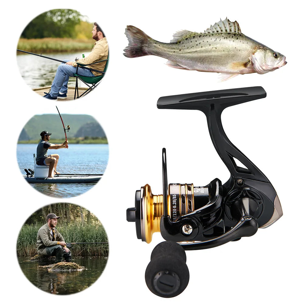 Spinning Wheel Metal Spool 4.8/1 Gear Ratio All Purpose Fishing for Freshwater Saltwater