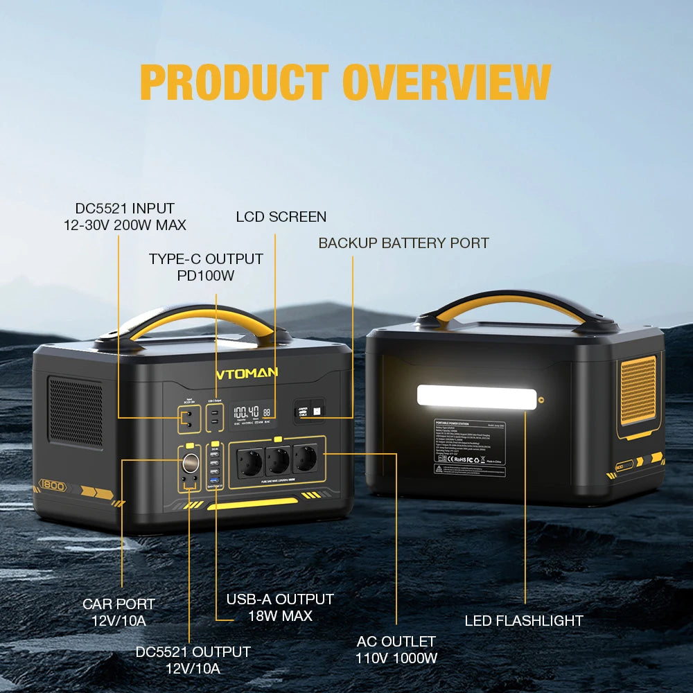 200 Portable Power Station 828/1548Wh LiFeP04 Battery Solar Generator Solar for Home Outdoor Camping