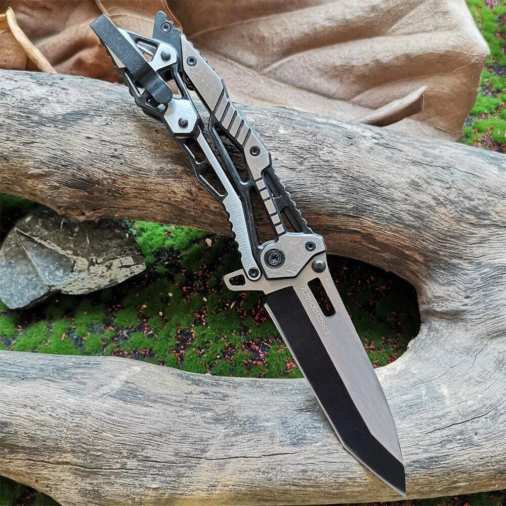 All-steel Mechanical Stainless Steel Folding Knife, Suitable for Camping Use