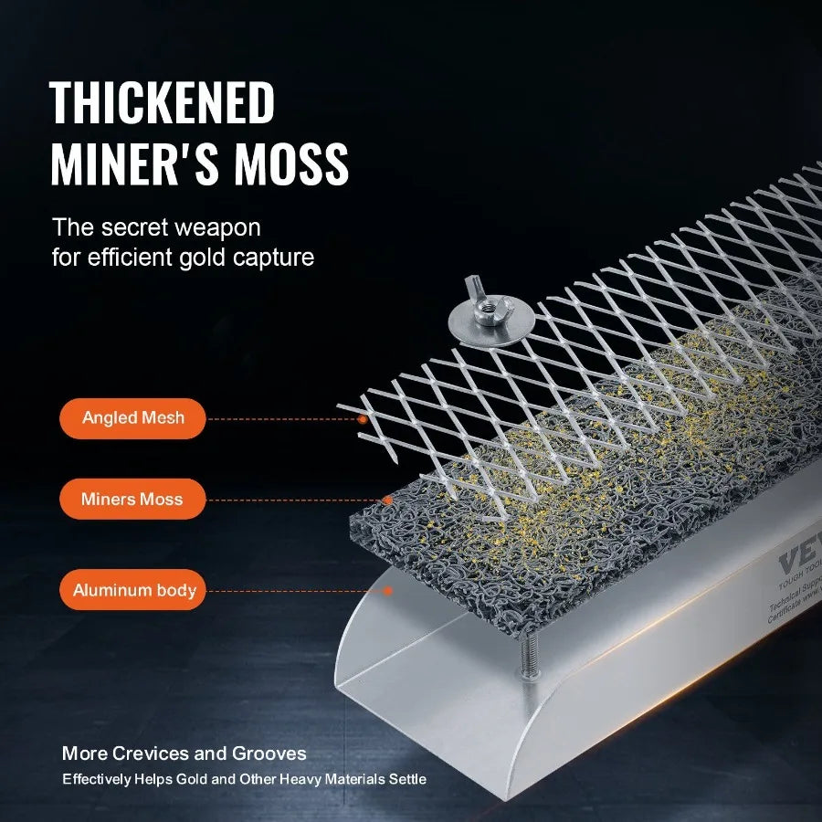 Mini Sluice Box Gold Panning Kit 12inch Aluminum Alloy 16 PCS Gold Prospecting Kit
