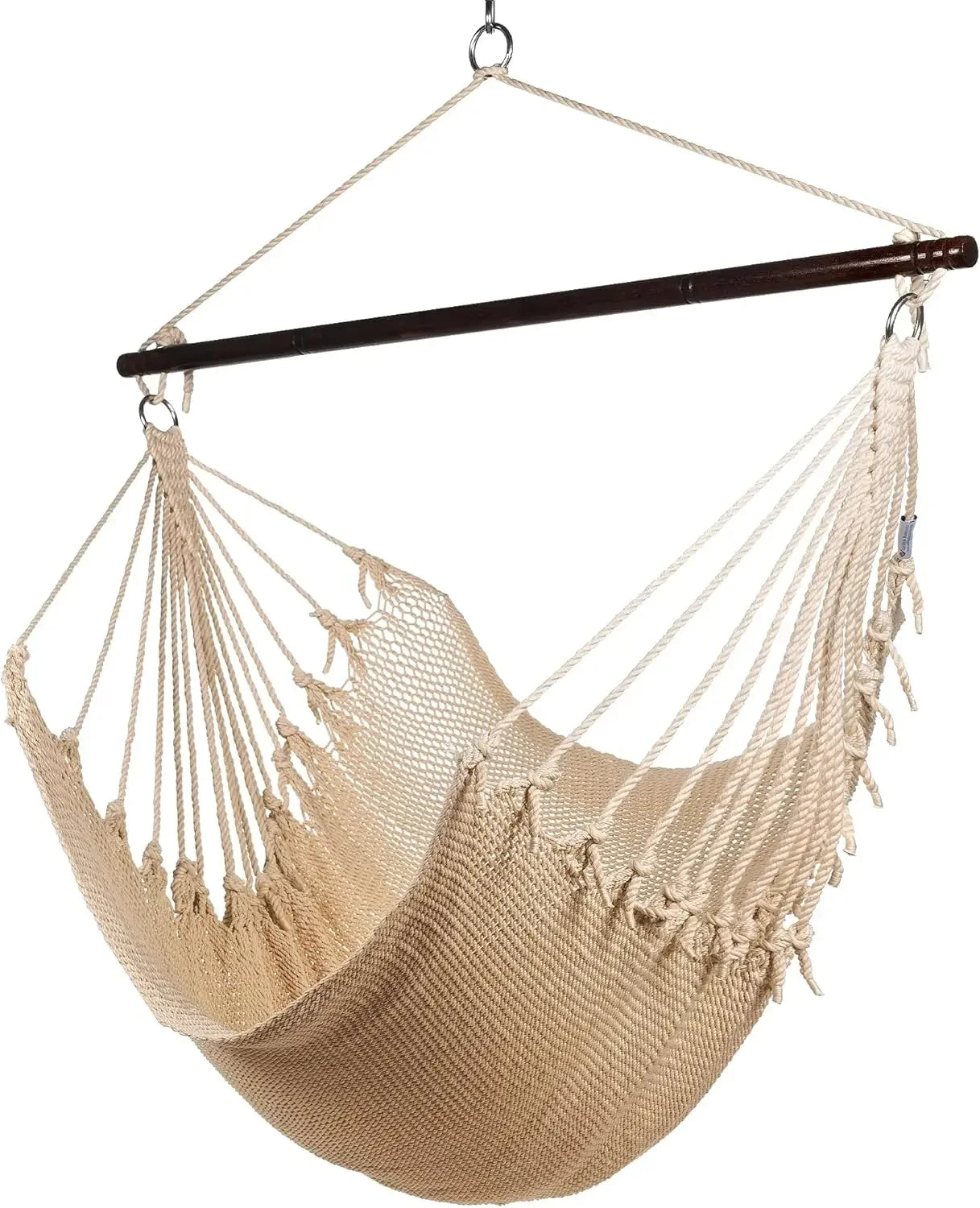 Jumbo Caribbean Hammock Chair with Footrest - 55 inch - Soft-Spun Polyester