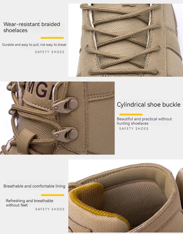 Boots Indestructible Safety Men Steel Toe Puncture-Proof Sneakers; Women Non Slip Work Shoes
