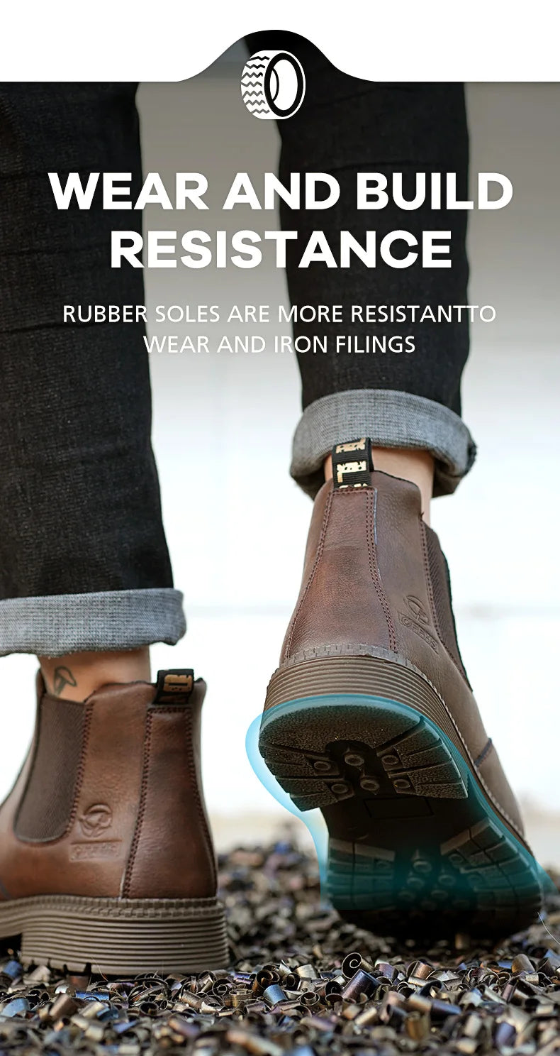 Anti-smash and anti-puncture work shoes high top four seasons safety shoes