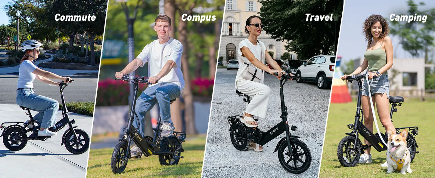 DYU C3-16 Electric Bicycle 500W Peak Motor 36V7.5AH Lithium Battery 16 Inch city E-bike
