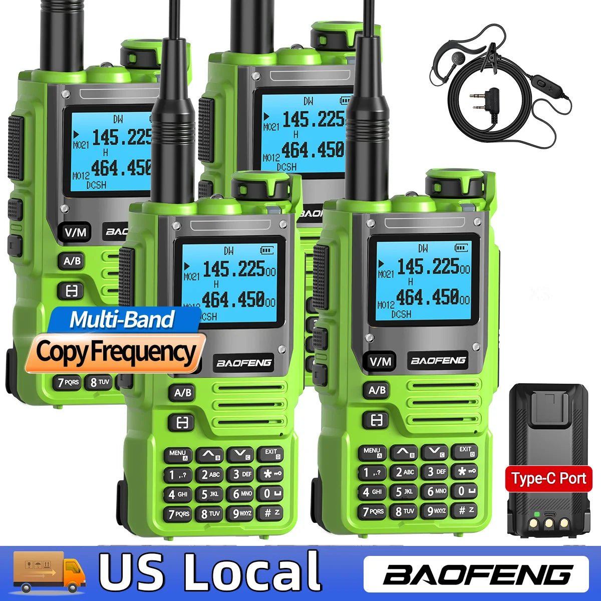 Multi Band Walkie Talkie Wirelss Copy Freq,.999 Channels NOAA AM Long Range Two Way Ham Radio