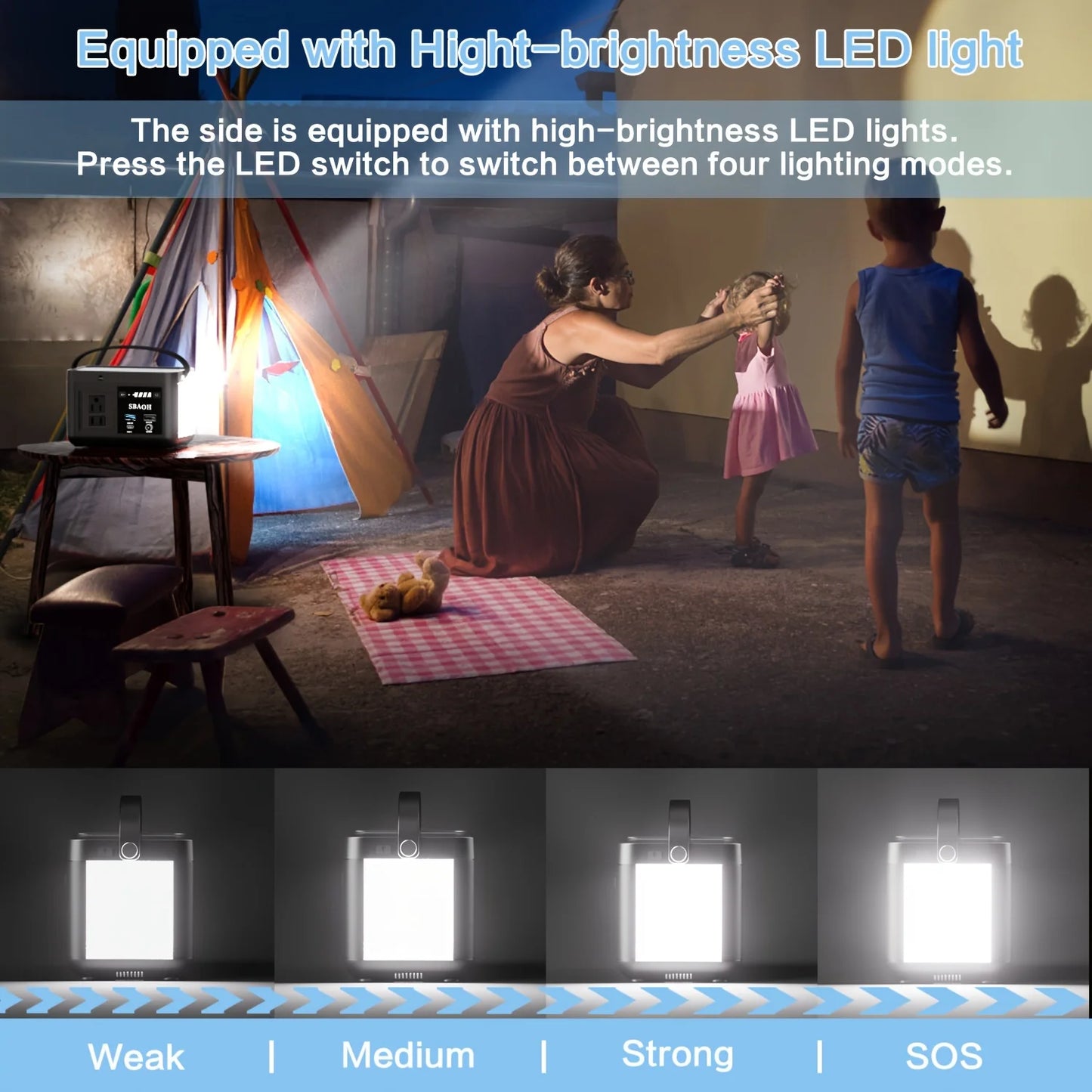 Power Station P86,88.8Wh 3.7 V LiFePo4 Battery,120W (150W Peak) AC Outputs, Solar Generator