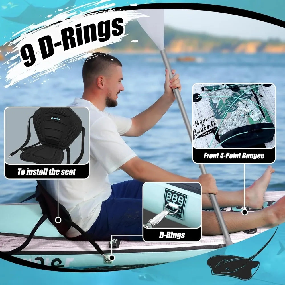 Inflatable Stand Up Paddle Board 10'/10'6"/11'/11'6"  Adults & Youth, with Wide Stable,Comfort