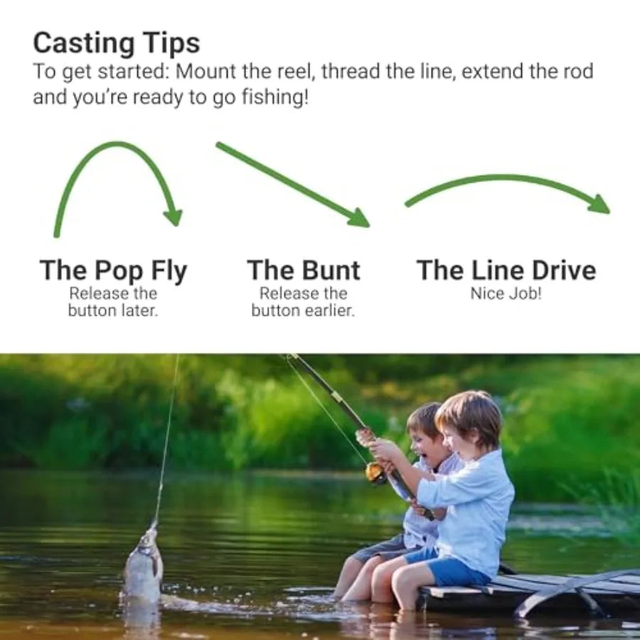 Fishing Pole Portable Telescopic Fishing Rod Set Tackle Box, Fishing Net Combo Kit Ideal Adventures