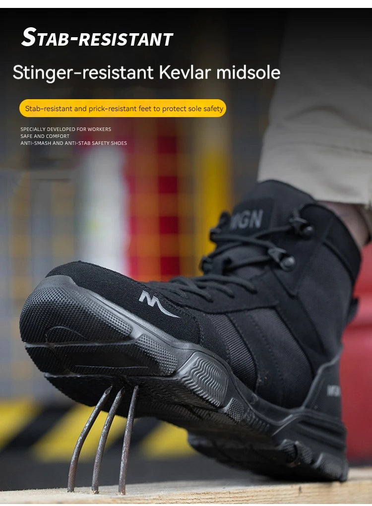 Boots Indestructible Safety Men Steel Toe Puncture-Proof Sneakers; Women Non Slip Work Shoes