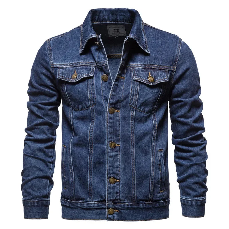 New Autumn Men's Casual Workwear Jeans Jacket Loose Casual Versatile Youthful Male
