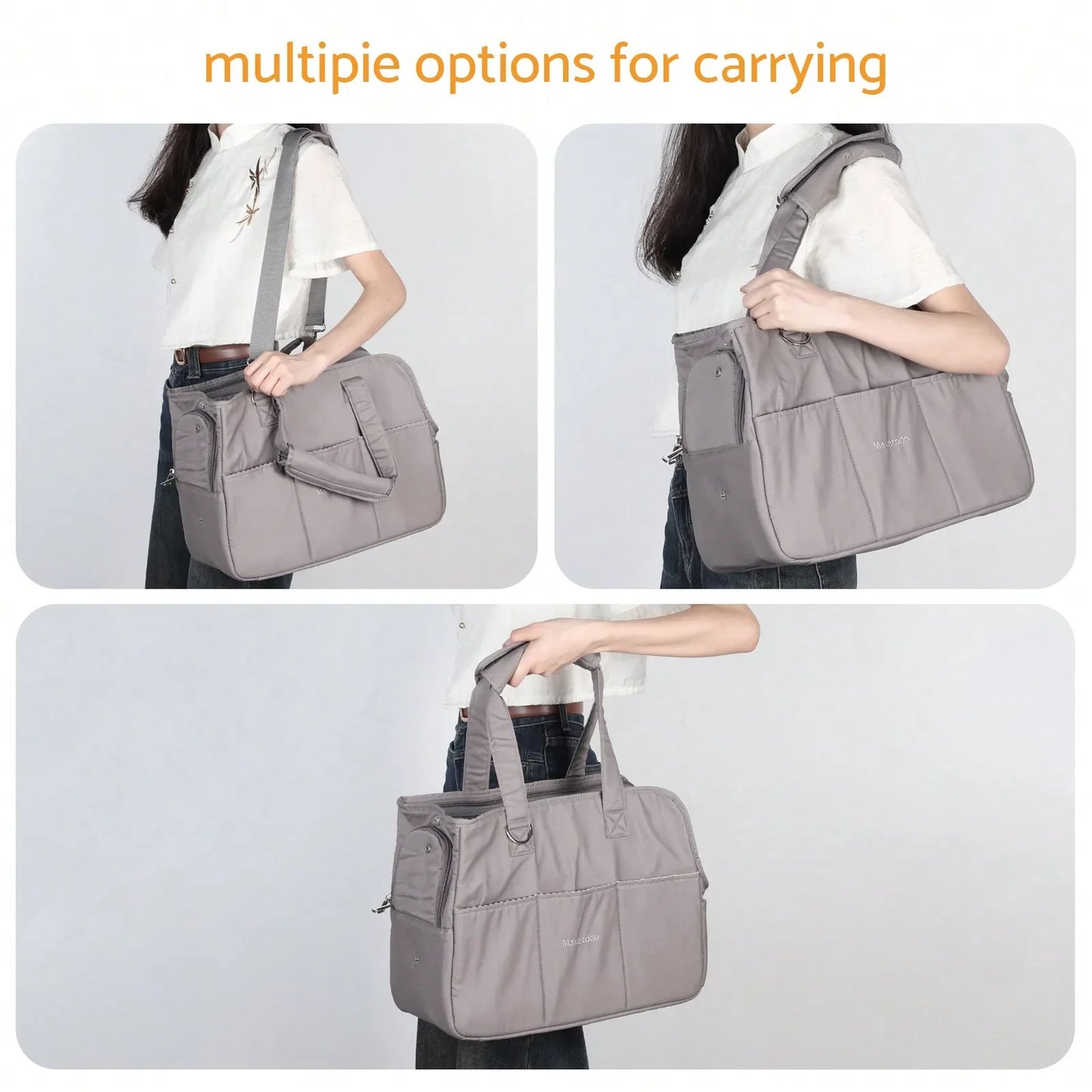 Womens Pet Carrying Handbag Dark Gray Small Dogs Cat Dogs(8lb) Cats(11lb)