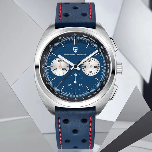 PAGANI DESIGN 2024 Retro Luxury,Chronograph VK63 Quartz,AR Sapphire Waterproof Leather