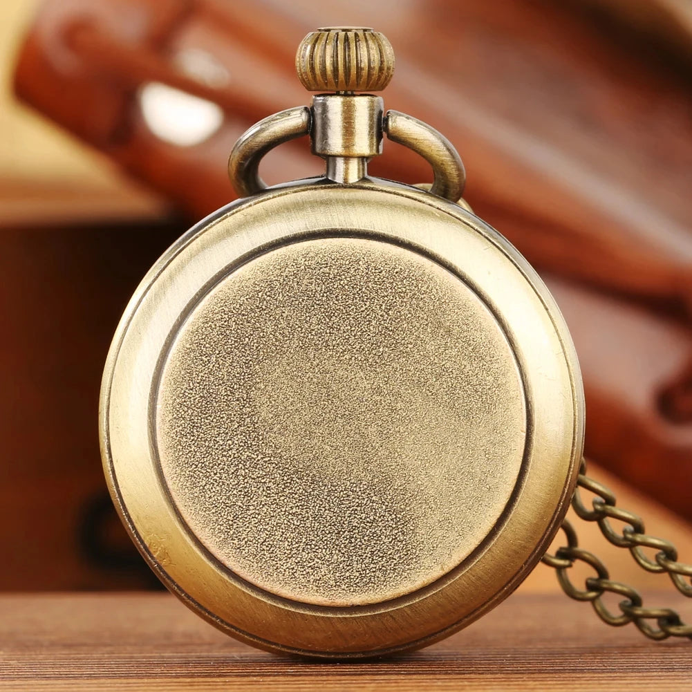 Minimalist Steampunk Vintage Fashion Quartz Pocket Watch, Roman Numerals Antique Chain Pendant,Gifts