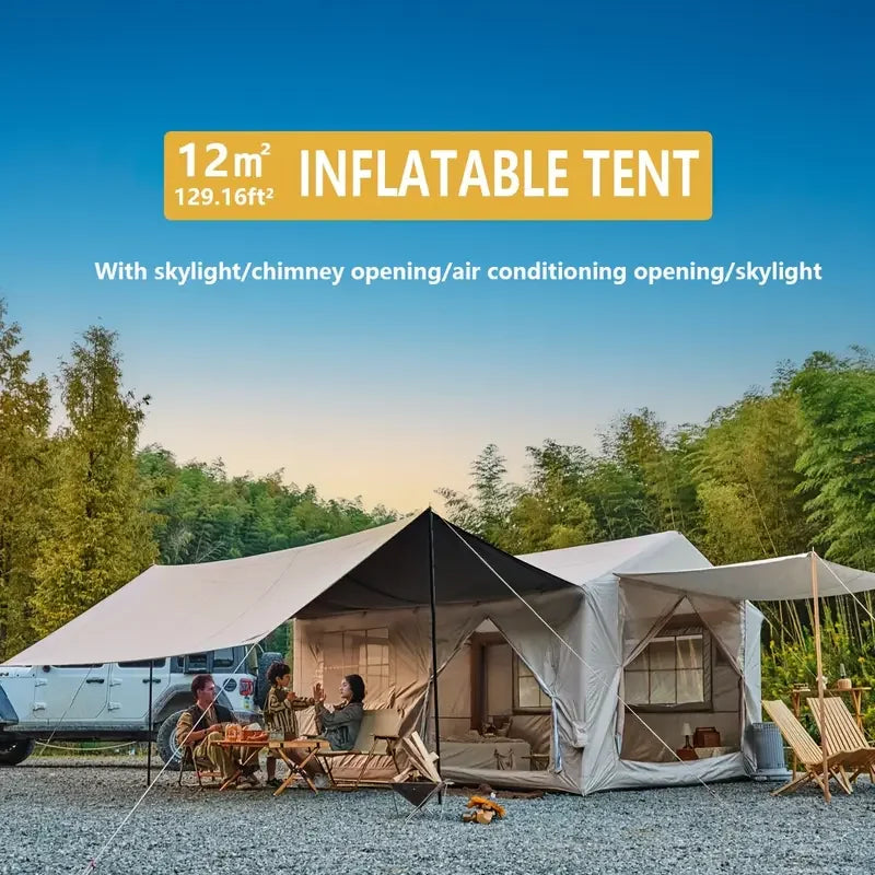 10-12 People Inflatable Tent for Camping ,Easy Setup pump,4 Season Tent