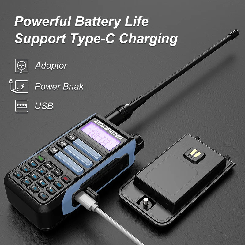 Waterproof Walkie Talkie Dual Band High Power Radio Dual Band Vhf Uhf CB Ham Radio Long Range