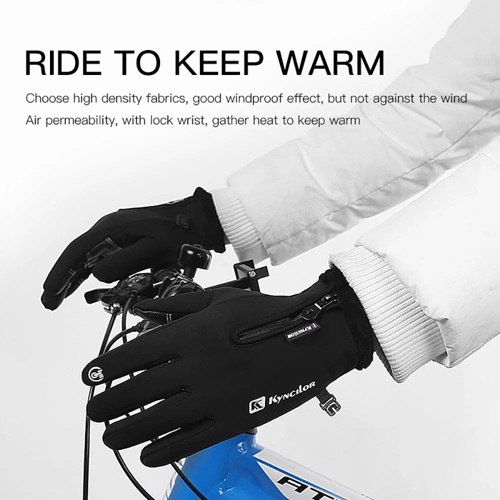 Cycling Gloves Touchscreen Full Finger Winter, Waterproof Guantes Bike Skiing Motorcycle Riding,etc