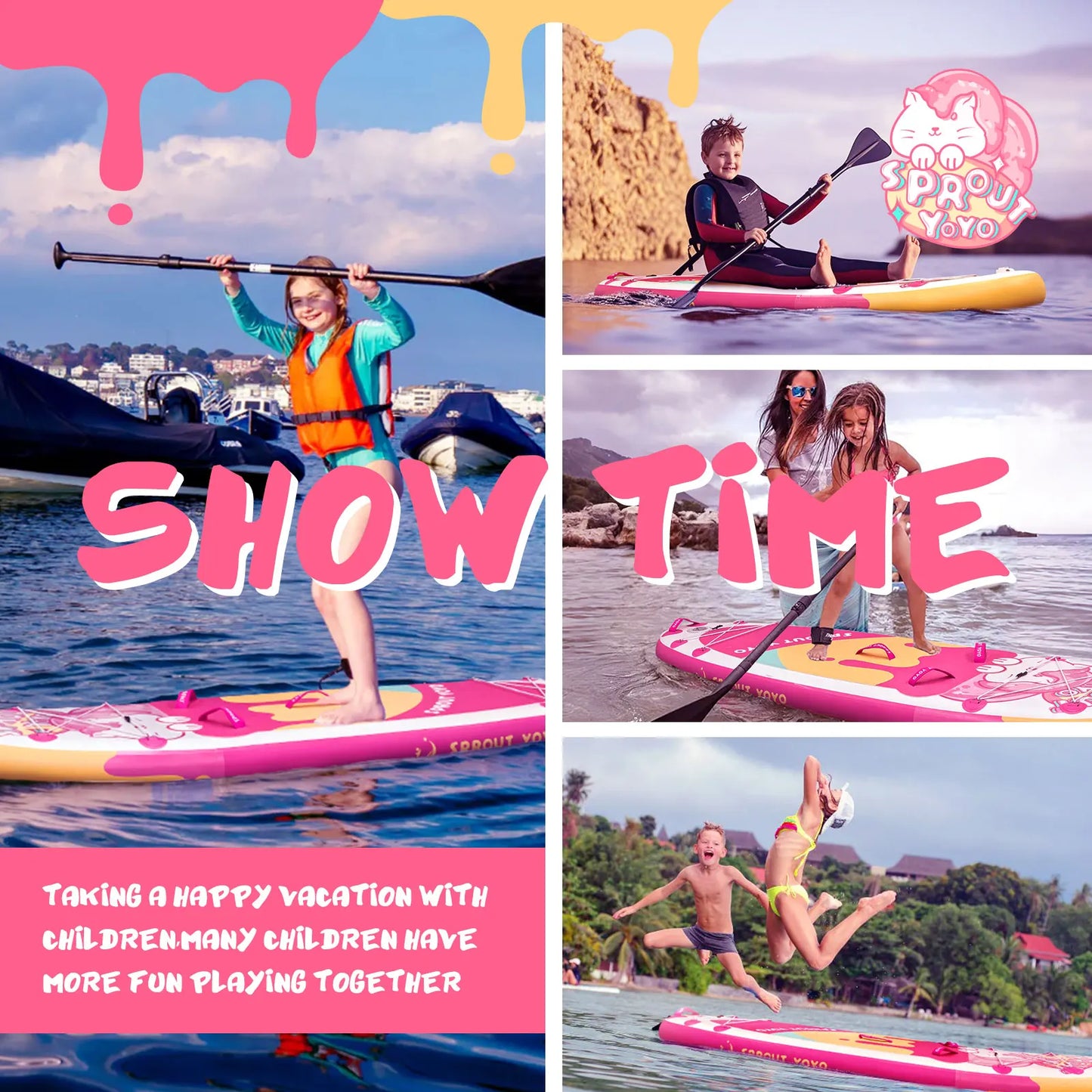 Kids Stand Up Paddle Board, Inflatable SUP Accessories, Wide Stable Design.