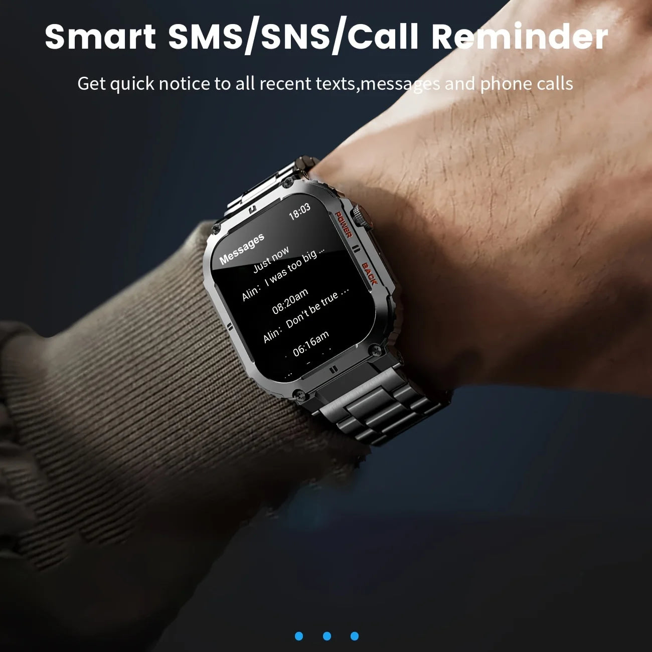 Outdoor Sports Fitness Smartwatch Men 1.96 Inch Screen Bluetooth Waterproof Watches Blood Oxygen