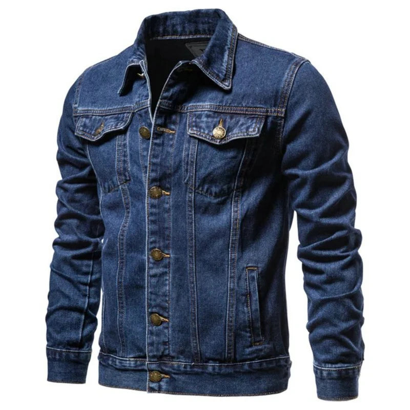 New Autumn Men's Casual Workwear Jeans Jacket Loose Casual Versatile Youthful Male