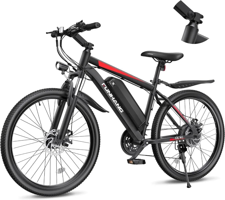 E-Bike for Adults, 26'' 1000W Peak Ebike, 48V 374.4WH Removable Battery, Adjustable Stem, Fenders