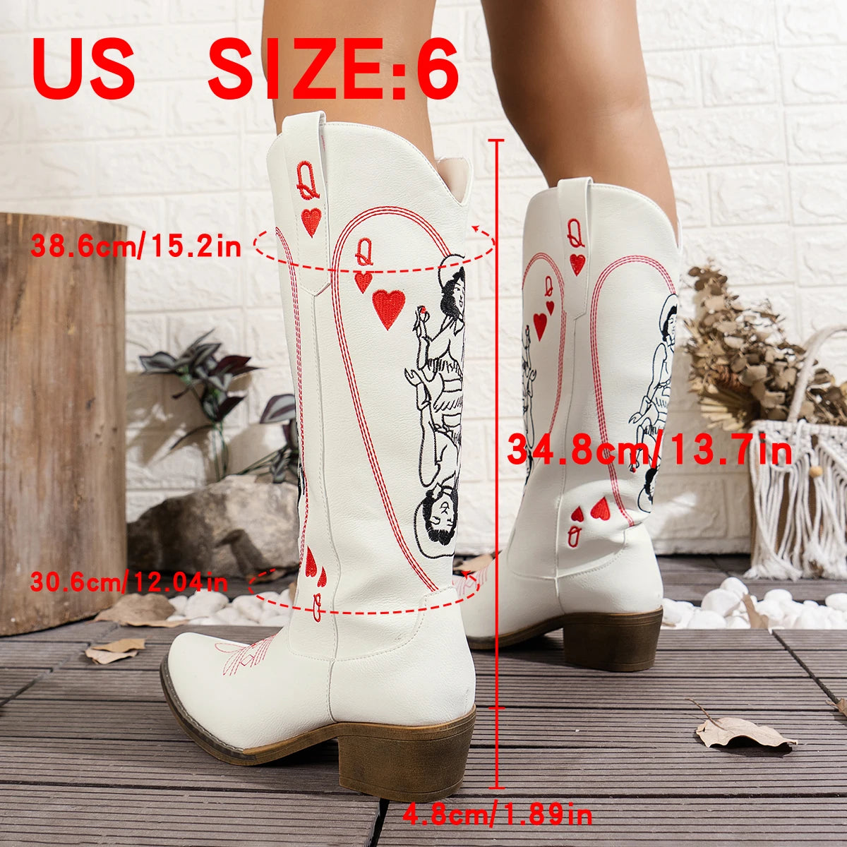 Women's fashion embroidered western cowboy boots