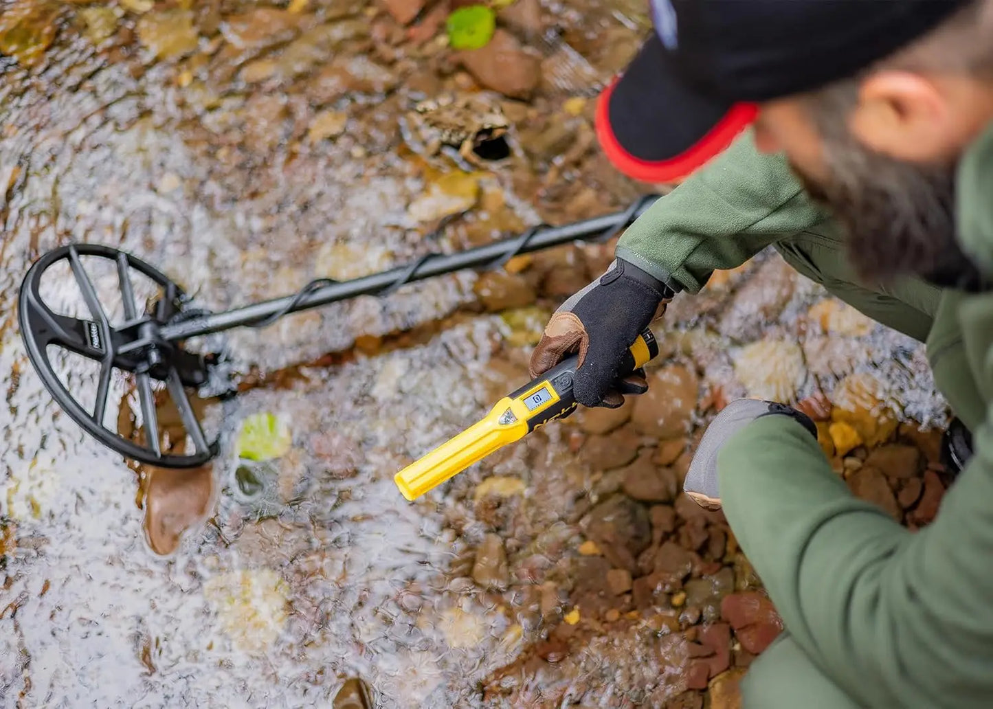 Ultra Waterproof Metal Detector,Carbon Fiber Shaft, 11” Search Coil,Metal Detector,Accupoint Pinpoin