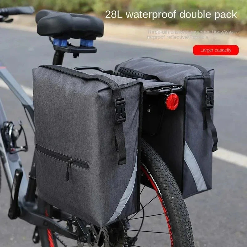 Cycling Double Side Rear Rack Bike 2 In 1 Tail Seat Pannier Pack Luggage Carrier Bike Bag