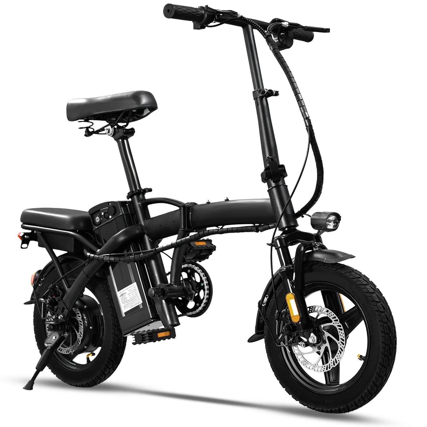400W motor e-bicycle,foldable,seat, basket, 14 inch 48V 10.4Ah detachable battery, 22 mi-range 20MPH
