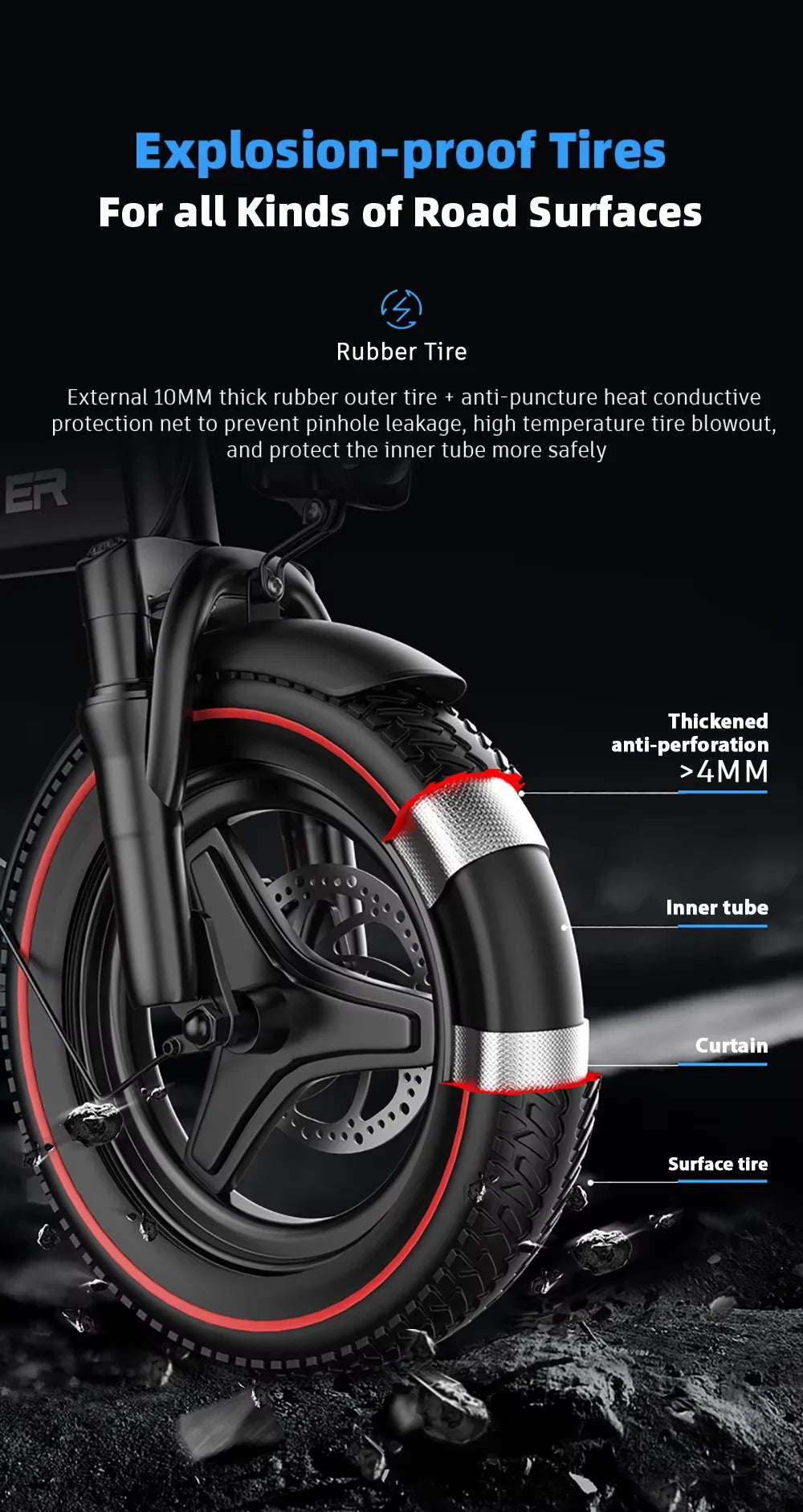 14 Inch Foldable Electric Bicycle 400W Motor 48V 30A0H Adult Mini City Commuting EBike
