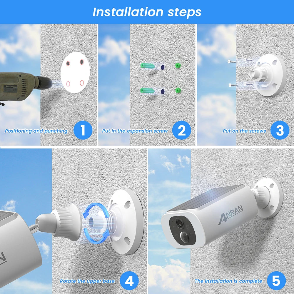 2/3/4 PCS Wireless WIFI Camera 2.4G 3MP Battery Solar SecurityFlood Color Night Vision Local Alarm