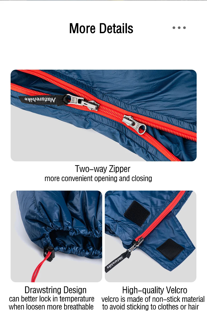 Goose Down Sleeping Bag Camping Ultralight Winter Waterproof