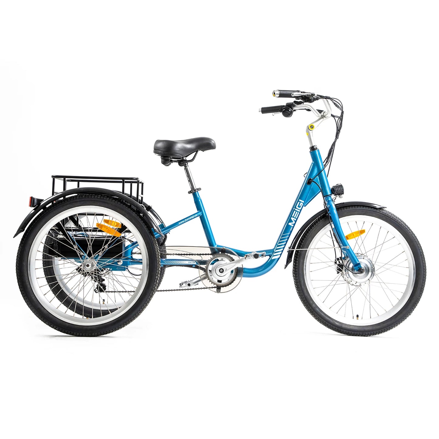 3 Wheel Electric Cargo Tricycle, Powerful Strong 750W Peak Motor 36V 24 Inch Tire Men or Women