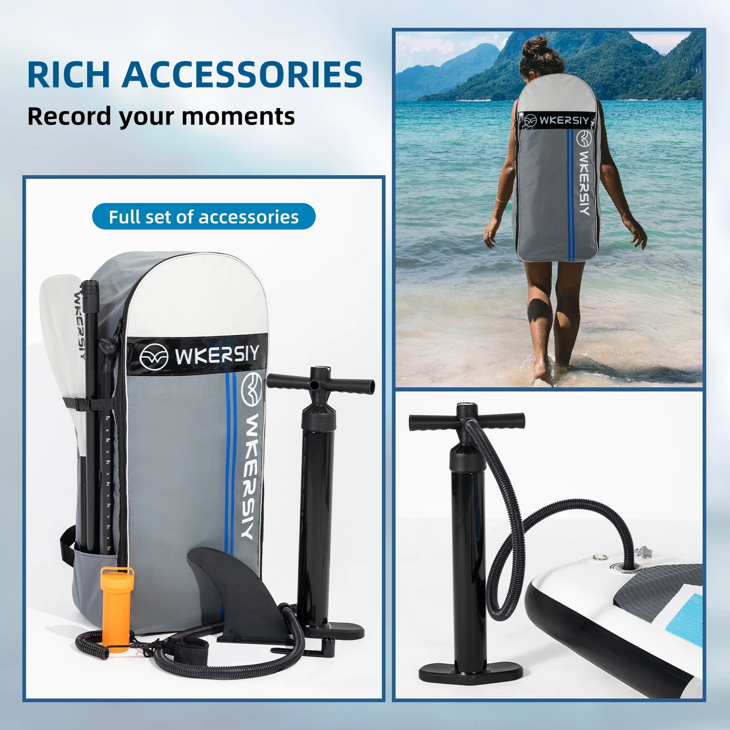 12'6 cruising paddle board touring SUP Inflatable, 32" width and big capacity suitable 2 persons