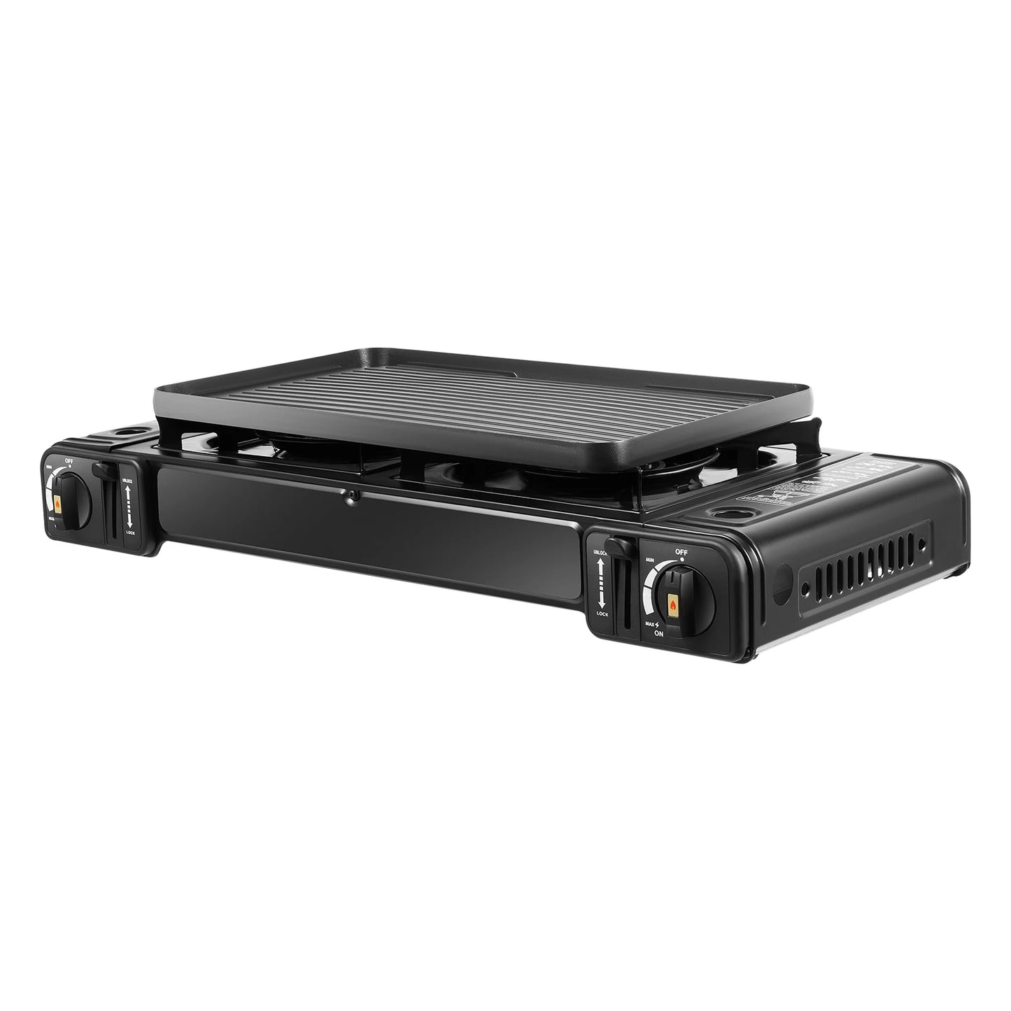 Camping Stove Dual Burner W/Grill Tray & Storage Case Portable Outdoor Cooking ,Picnic BBQ Hiking