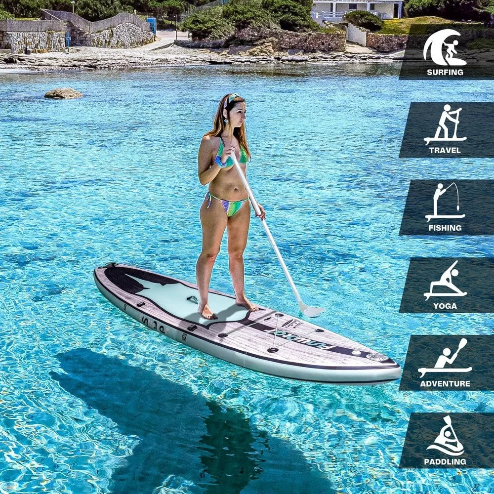 Inflatable Stand Up Paddle Board 10'/10'6"/11'/11'6"  Adults & Youth, with Wide Stable,Comfort