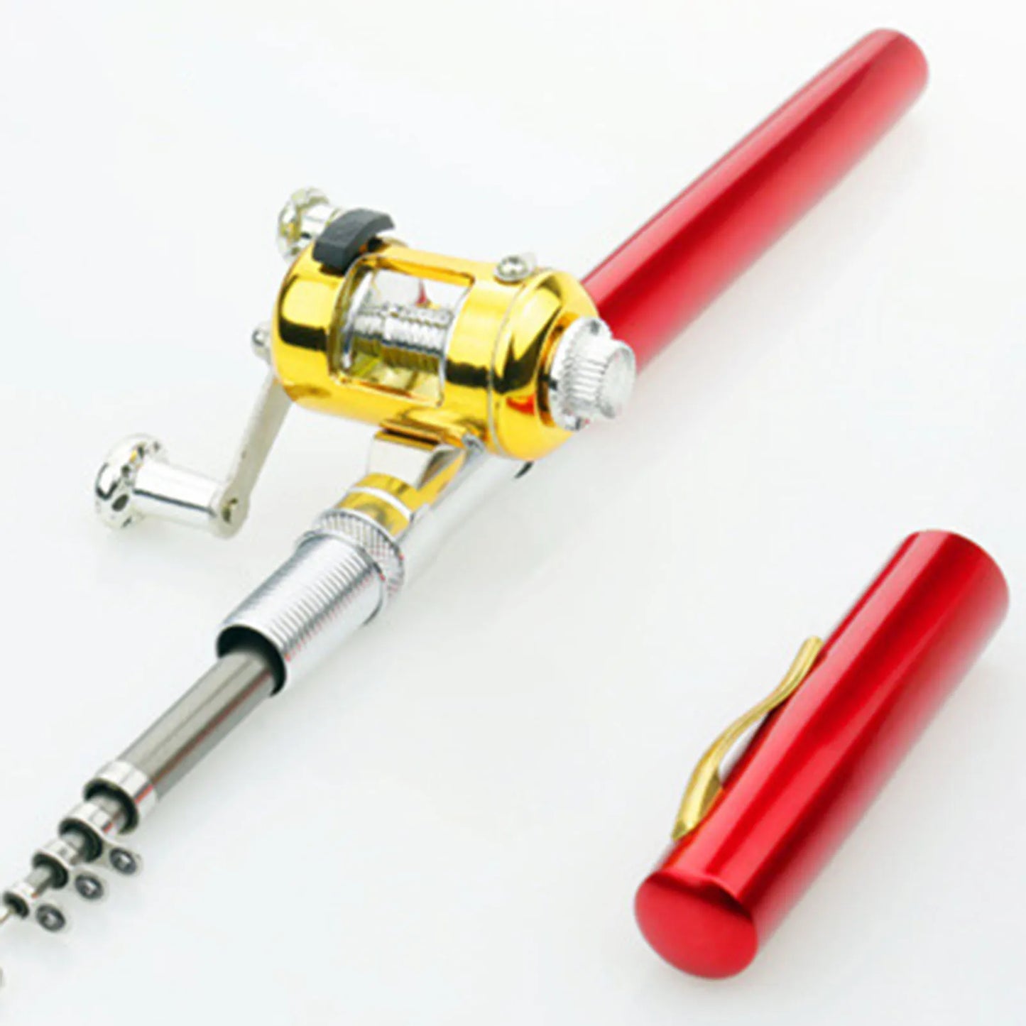 Mini Fishing Rods Pocket Telescopic Aluminium Alloy Lure 1m for Fishing Enthusiast Collectors