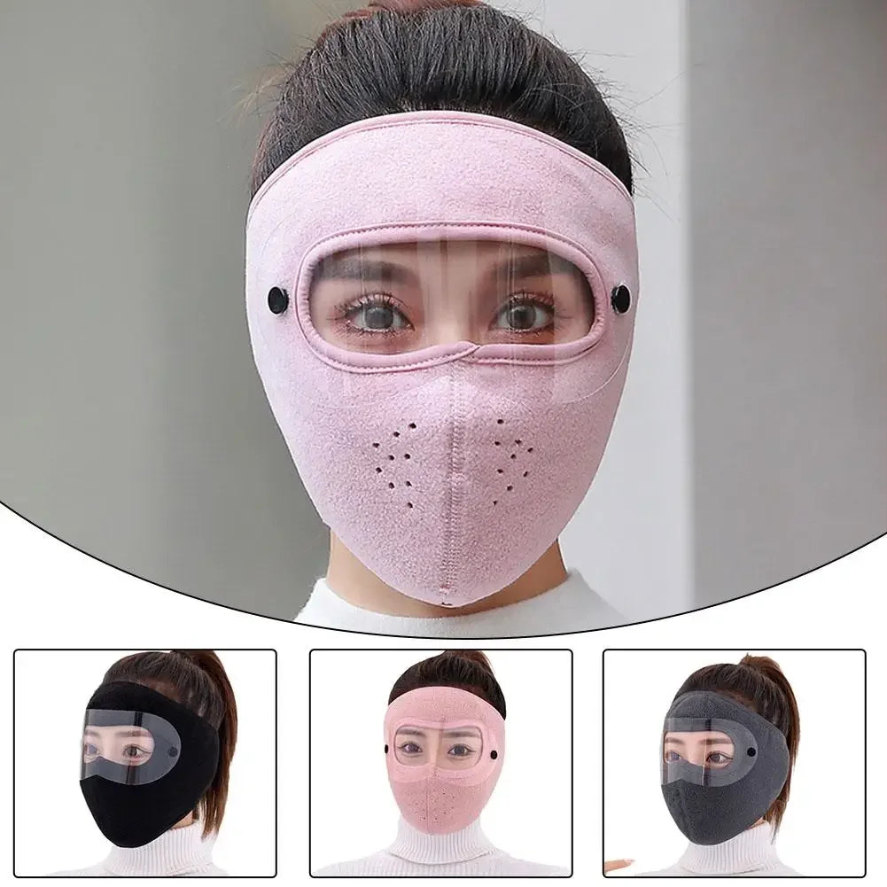 Windproof Anti Dust Full Face Masks Cycling Ski Breathable Eye HD Anti Fog Goggles Hood Cover