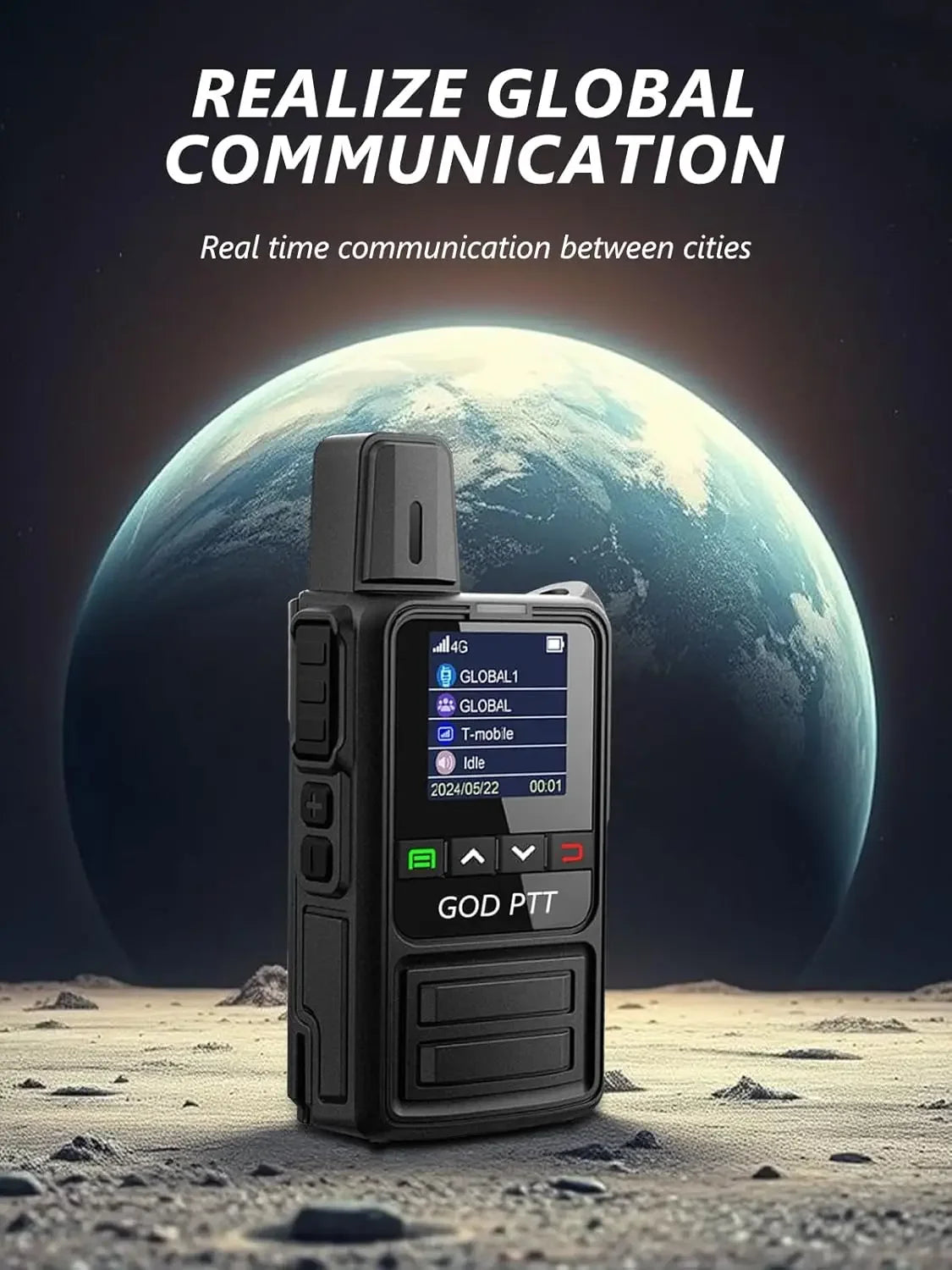 Global Walkie Nationwide Unlimited Range 4G PTT PoC Two-Way Radio, Mini Portable,1-Year Free Data,