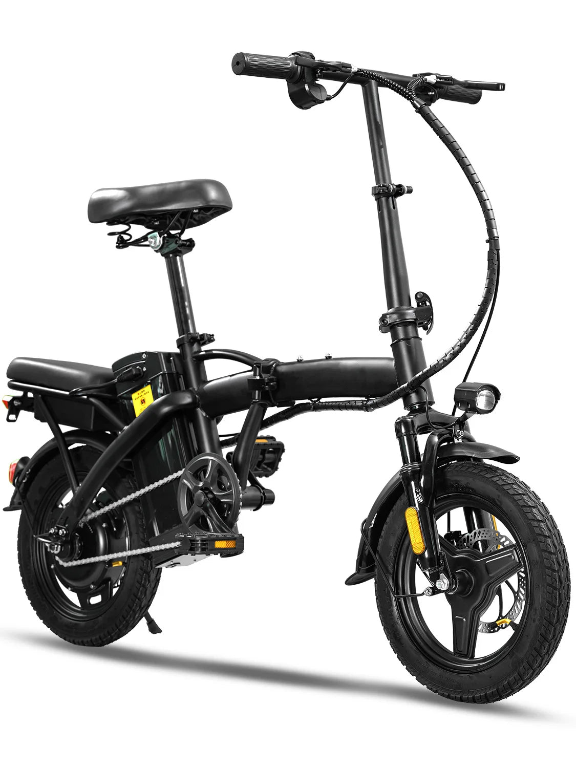 Adult folding electric bicycle, 400W high-speed 48V detachable battery, 14 inch double brake